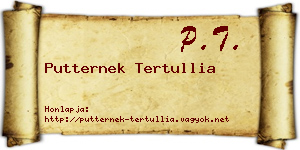 Putternek Tertullia névjegykártya